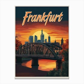 Aihrgdesign A Mid Century Modern Travel Poster For Frankfurt Canvas Print