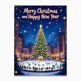 Merry Christmas And Happy New Year 13 Canvas Print