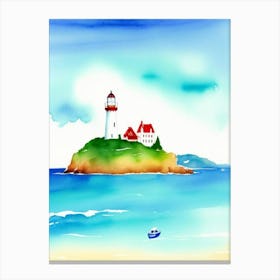 Watercolor Lighthouse Canvas Print