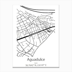 Aguadulce,Spain Minimalist Map Canvas Print