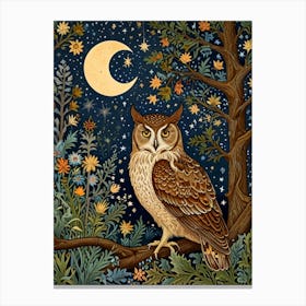 William Morris Owl At Night Canvas Print