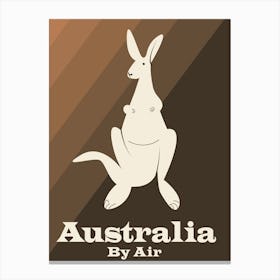 Australia By Air Kangaroo Travel poster Canvas Print