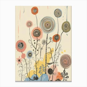 Flowers Style Abstract Canvas Print