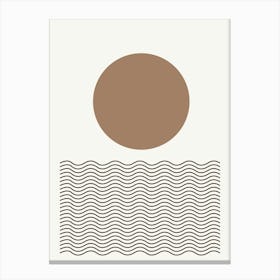 Boho Moon Waves Flat Abstract Design Scandi Decor A Canvas Print