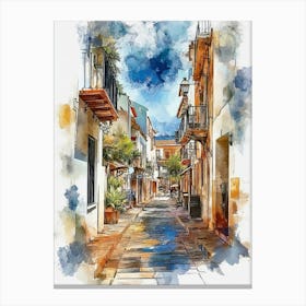 Watercolor Street Painting Canvas Print