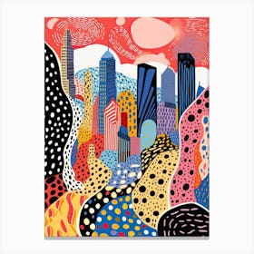New York City, Illustration In The Style Of Pop Art 2 Canvas Print