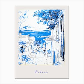 Bodrum Turkey 2 Mediterranean Blue Drawing Poster Canvas Print