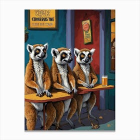 Girls Come To The Bar Canvas Print