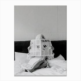 Reading In Bed Canvas Print