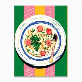 A Plate Of Caponatta, Top View Food Illustration 2 Canvas Print