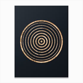 Abstract Geometric Gold Glyph on Dark Teal n.0025 Canvas Print