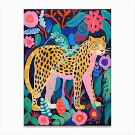 Maximalist Animal Painting Leopard 1 Canvas Print