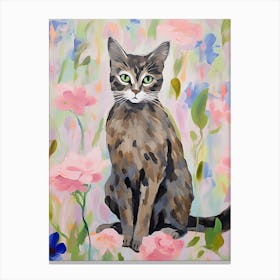 A Pixiebob Cat Painting, Impressionist Painting 4 Canvas Print
