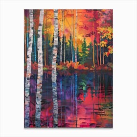 Birch Trees In Autumn 4 Canvas Print