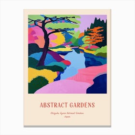 Colourful Gardens Shinjuku Gyoen National Gardens Japan 1 Red Poster Canvas Print