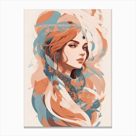 Asian Girl Art Canvas Print