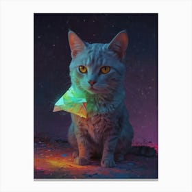 Cat With Origami Canvas Print