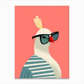 Little Cockatoo 1 Wearing Sunglasses Canvas Print