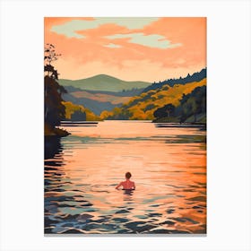 Wild Swimming At Loch Lomond Scotland 3 Canvas Print