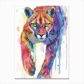 Puma Colourful Watercolour 3 Canvas Print