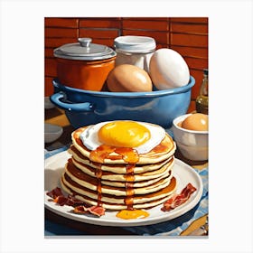 Pancakes And Eggs Canvas Print