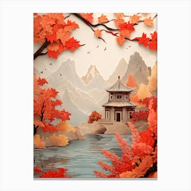 Beautiful Landscape Paper Craft Style 7 Canvas Print