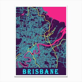 Brisbane Map Poster 1 Canvas Print