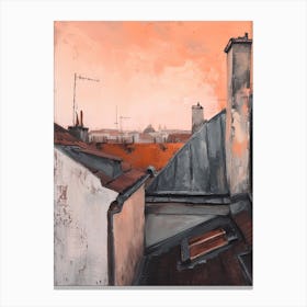 Vienna Rooftops Morning Skyline 3 Canvas Print