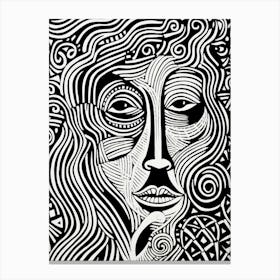 Swirl Hair Serene Face 2 Canvas Print