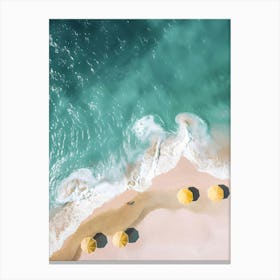 Beach With Umbrellas Canvas Print