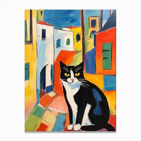 Painting Of A Cat In Izmir Turkey 3 Canvas Print