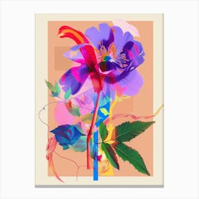 Everlasting Flower 4 Neon Flower Collage Canvas Print