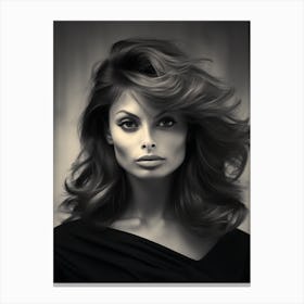 Black And White Photograph Of Sophia Loren 2 Canvas Print