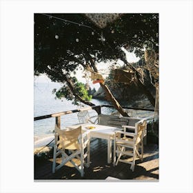 Chill, drinking cocktail in Beach Bar Canvas Print