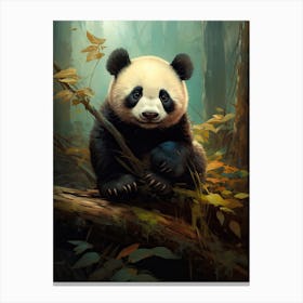 Panda Art In Art Nouveaut Style 2 Canvas Print