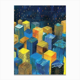 Cityscape At Night 3 Canvas Print