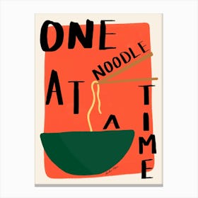 One Noodle at a Time Orange Canvas Print