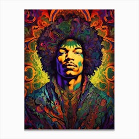 Jimi Hendrix Vintage Psycedellic 12 Canvas Print