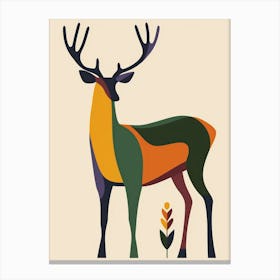 Deer Flat illustration Canvas Print