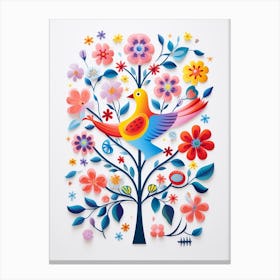 Scandinavian Bird Illustration Dove 2 Canvas Print