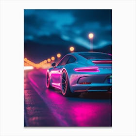 Porsche 911 in neon glow, a luxury racing car Leinwandbild