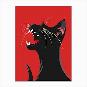 Black Cat Roaring Canvas Print