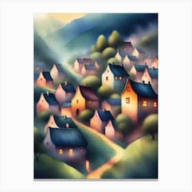 Village In The Mountains Canvas Print