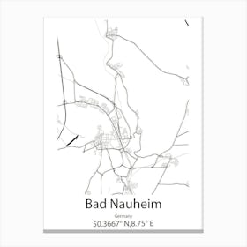 Bad Nauheim,Germany Minimalist Map Canvas Print