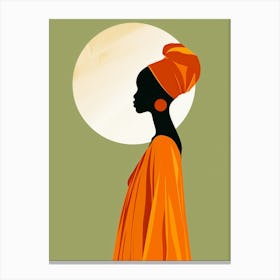 Silhouette Of African Woman 2 Canvas Print