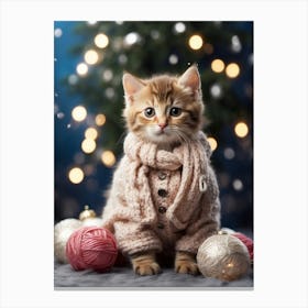 Christmas Kitten 1 Canvas Print