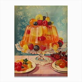 Jelly Dessert Selection Retro Collage 1 Canvas Print