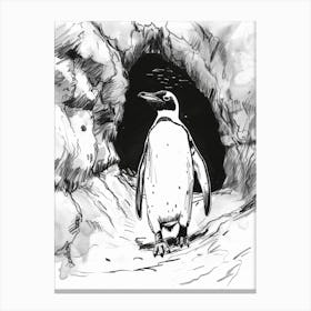 Emperor Penguin Exploring Underwater Caves 1 Canvas Print