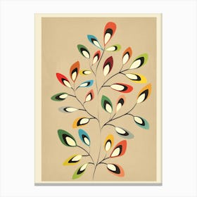 Mid Century Abstract Flowers 03 Canvas Print