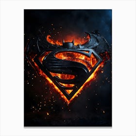 Batman Superman Logo Canvas Print